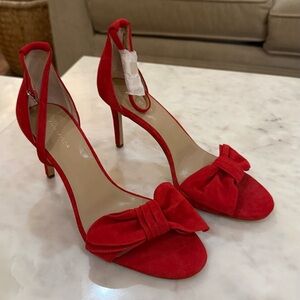 Ann Taylor Brand New Open Toe suede heels